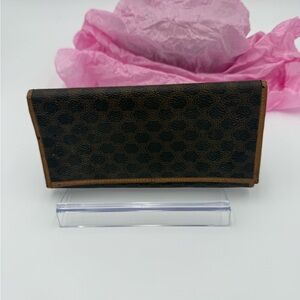 Celine Brown Monogram long macadam Continental Wallet with Tan Trim